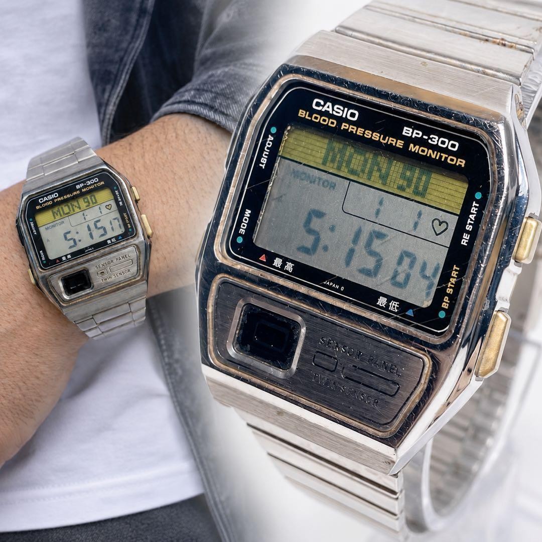 CASIO BP-300デジタル時計 Vintage Casio Bp-300 Blood Pressure Monitor Twin Sensor Made in