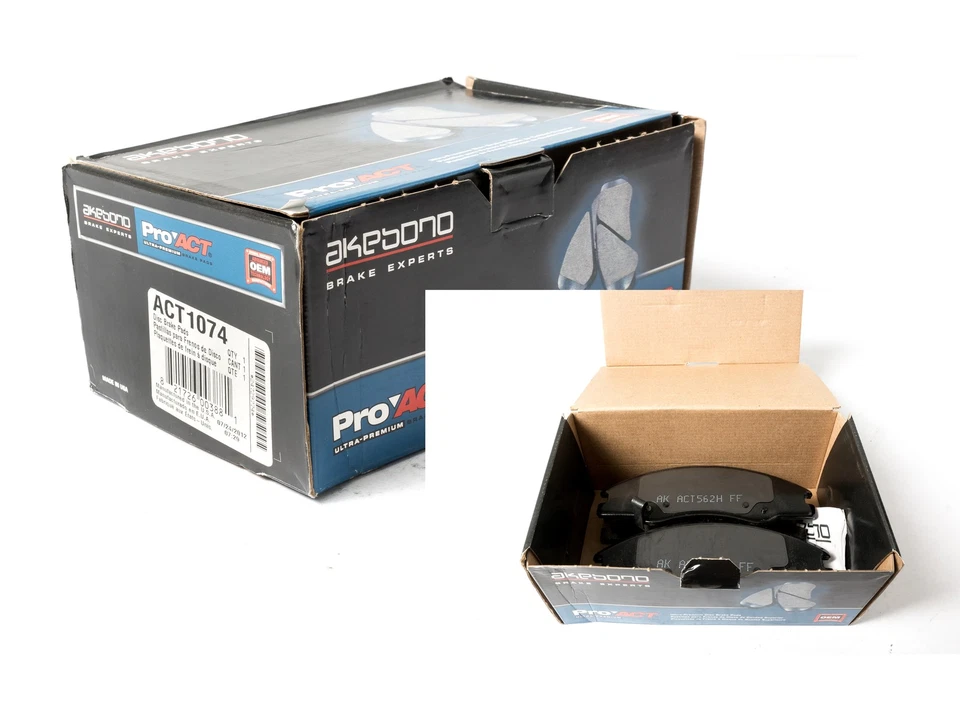 Juego de pastillas de freno delanteras de cerámica Akebono ProAct para Kia Spectra 2004-09 pieza ACT1074 Foto 2 de 4