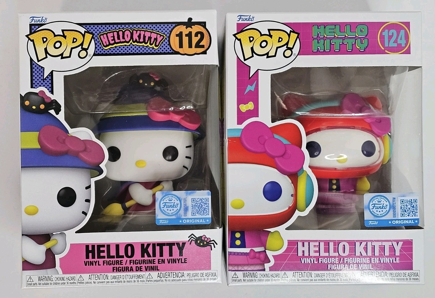 Funko Pop Sanrio HELLO KITTY  Halloween 112  & 124 With Protector & Wall Shelf