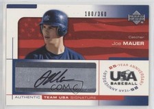 2004 USA Baseball 25-Year Anniversary Signatures Black Ink Joe Mauer Auto 5c9