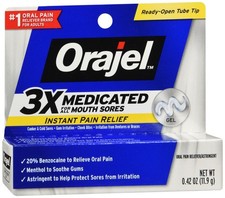 ORAJEL 3X MEDICATED MOUTH SORE GEL .42OZ