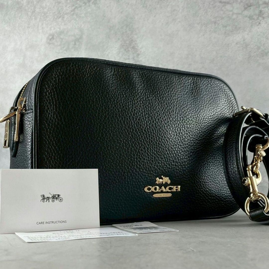 【コーチ】美品 ジェス 2way カメラバッグ ダブルジップ シボ革 ブラック Unused Class Coach Jess 2way Camera Bag Double Zip Grained