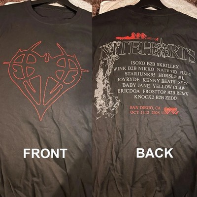SALE 30% - Niteharts 2025 Lineup T-Shirt ISOXO SKRILLEX Reprint