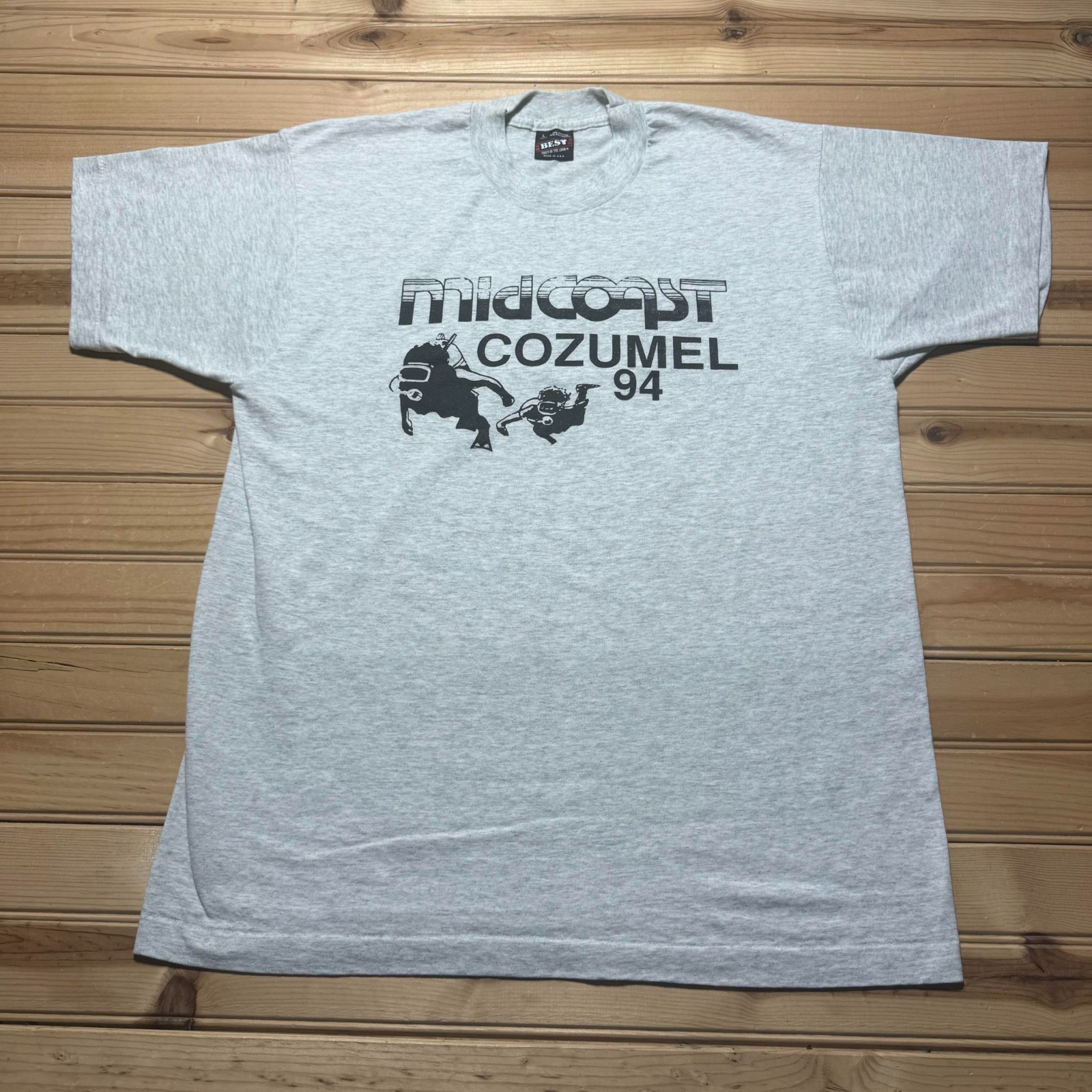 Vintage 90s 1994 Midcoast Cozumel Mexico Scuba Diving Souvenir Shirt Men's Large