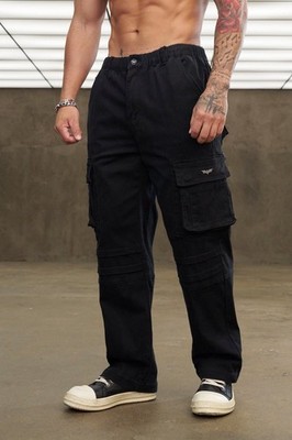 6066 YoungLA Batman Drifter Cargo Pants Black Wash Medium