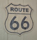 Route 66 Sign White & Black Rustic Hand Made Wood Sign 16" Wide by 17 1/8" tall — photo 1
