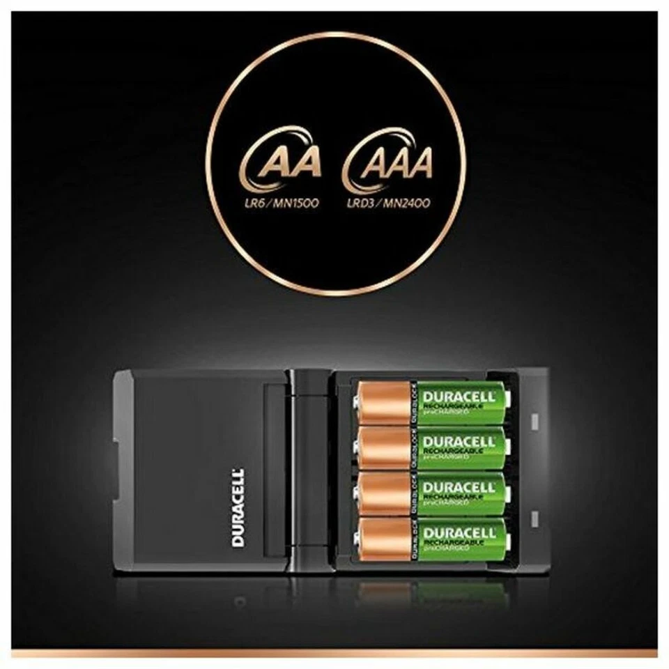 Caricabatterie + Batterie Ricaricabili DURACELL CEF27 2 x AA + 2 x AAA 1700 m - Immagine 4 di 4