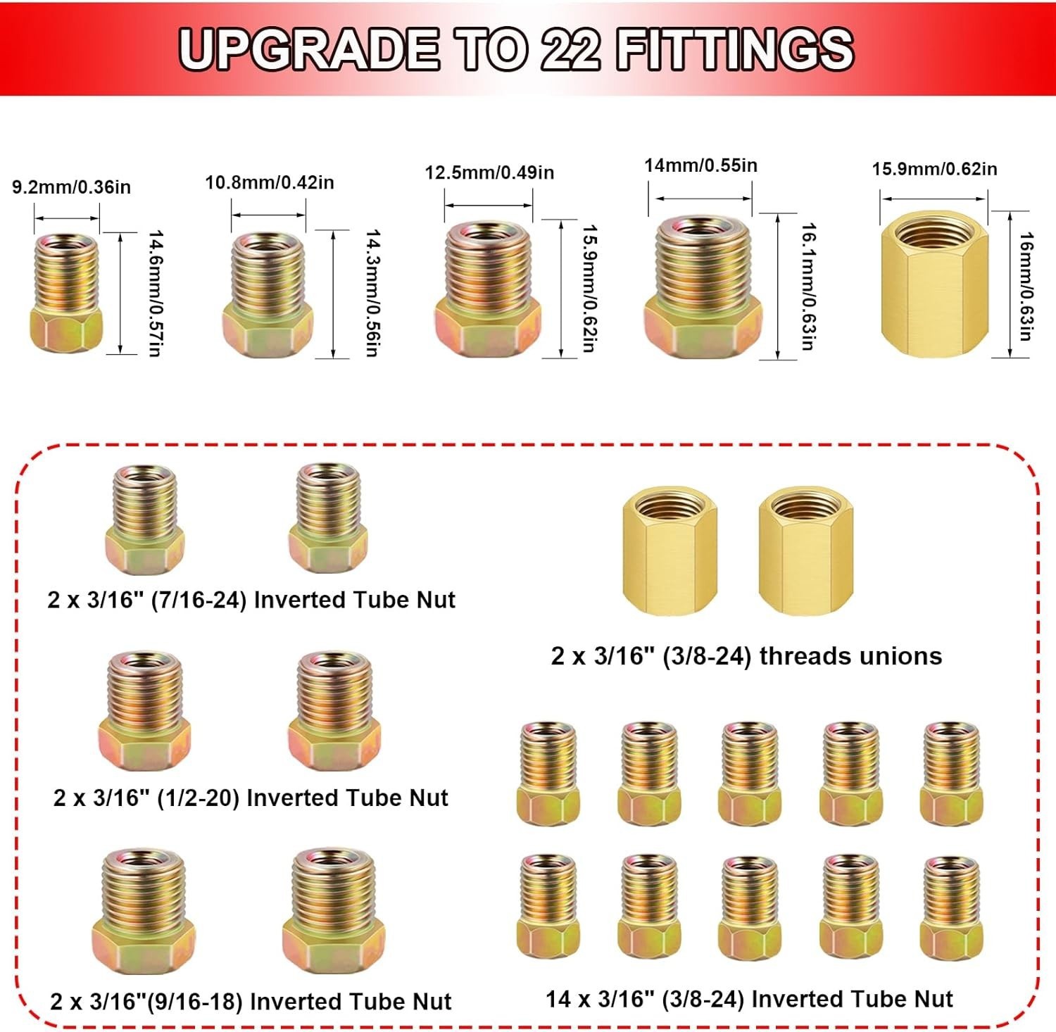 Brake Line Pipe Repair 20 Nuts Fittings Kit 3/16 25ft Copper Pipe Flaring Tools