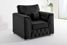 Sofa Set Plush Fabric Double Corner Sofa 3 2 Seater Chair Button Tufted Laguna
