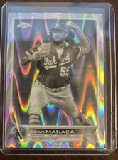 2022 Topps Chrome Baseball Sean Manaea Oakland Athletics Black & White RayWave