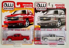 AUTO WORLD 1:64 MUSCLE TRUCKS 2006 CHEVY SILVERADO SS -LOT OF 2