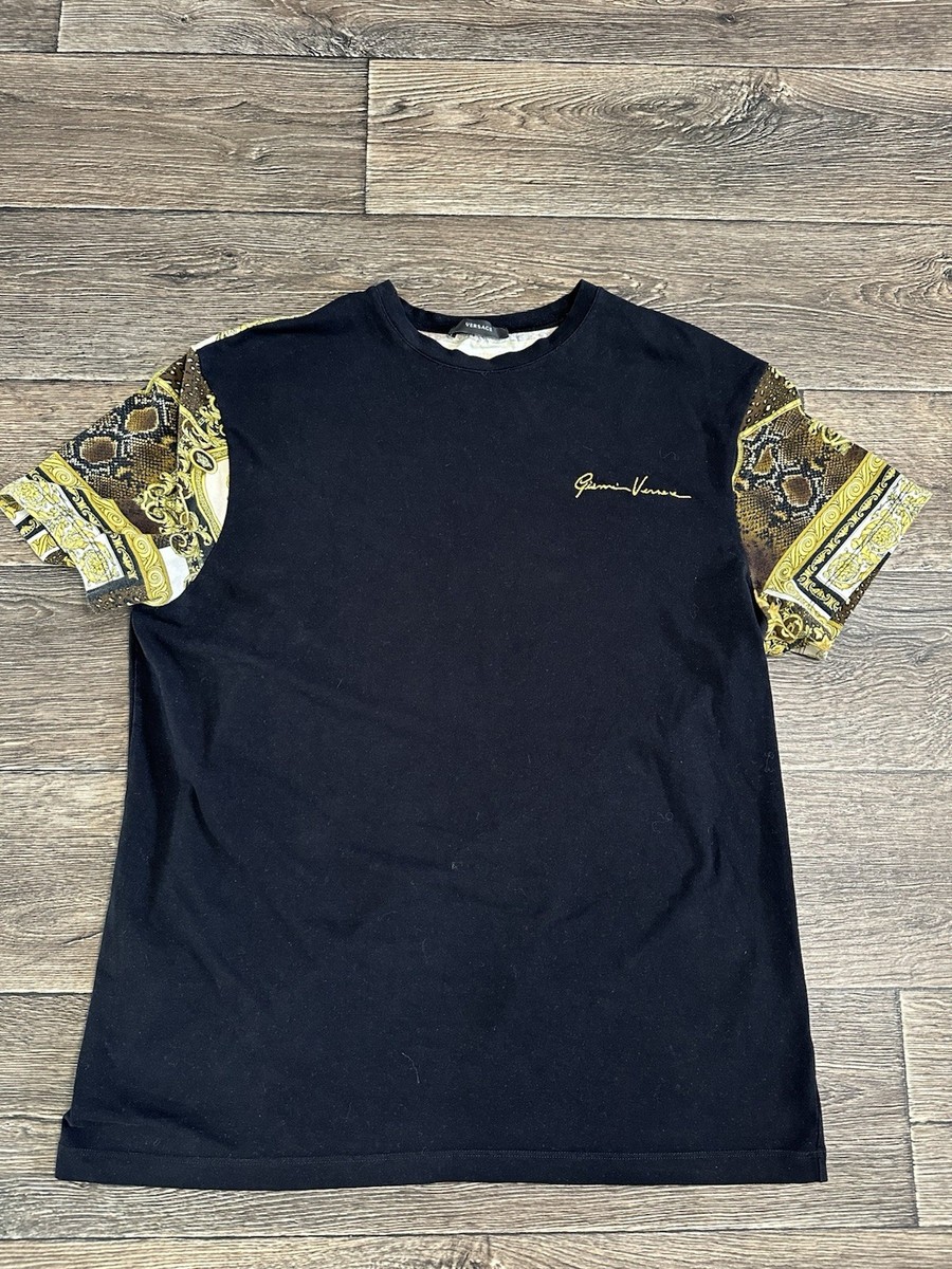 トップス gianni versace Y Gianni Versace T-shirt Men Black Painted XL-XXL | eBay
