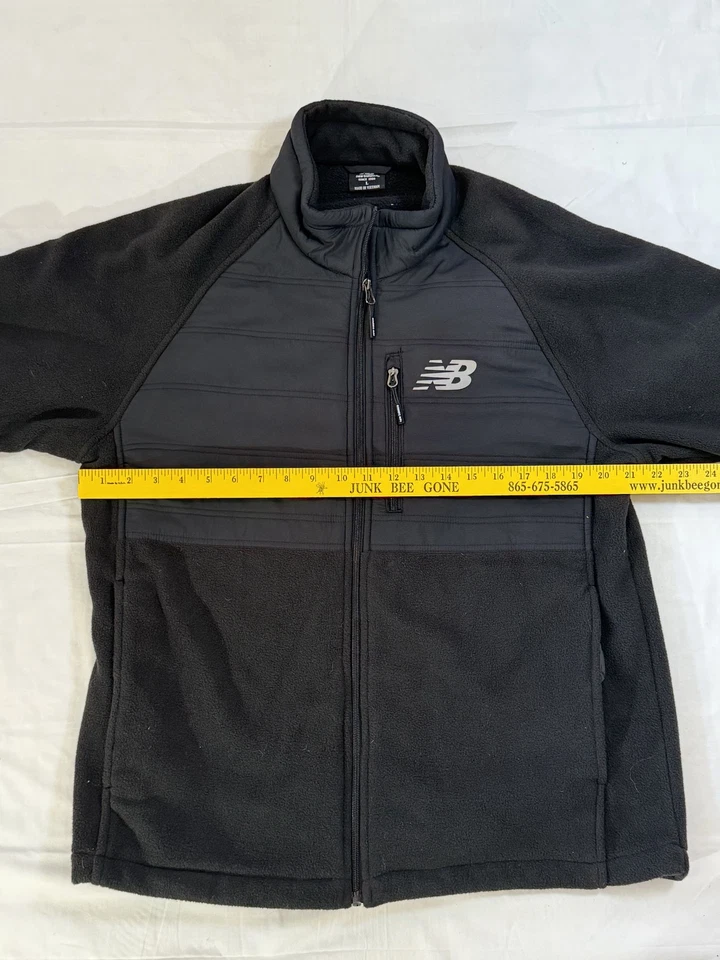 Jaqueta New Balance Masculina Grande Preta Lã Macia Zíper Completo Corrida Externa - Imagem 4 de 4