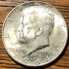 1964 D Kennedy Silver Half Dollar - AU Quality - FREE SHIPPING