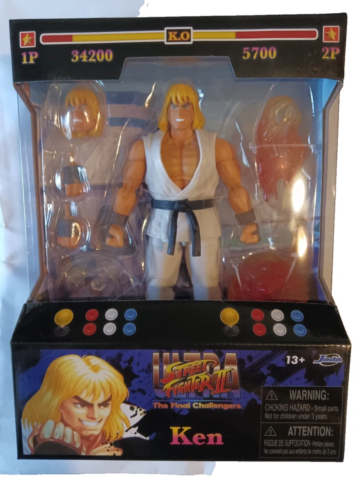 ¡EN STOCK! Ultra Street Fighter II Ken Player 2 Versión 6" AF EE EXCLUSIVO JADA Foto 3 de 4