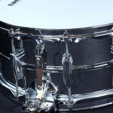 Ludwig LM411 Supersensitive 14x6.5 Metal Shell Snare Drum Blue Olive Badge Used