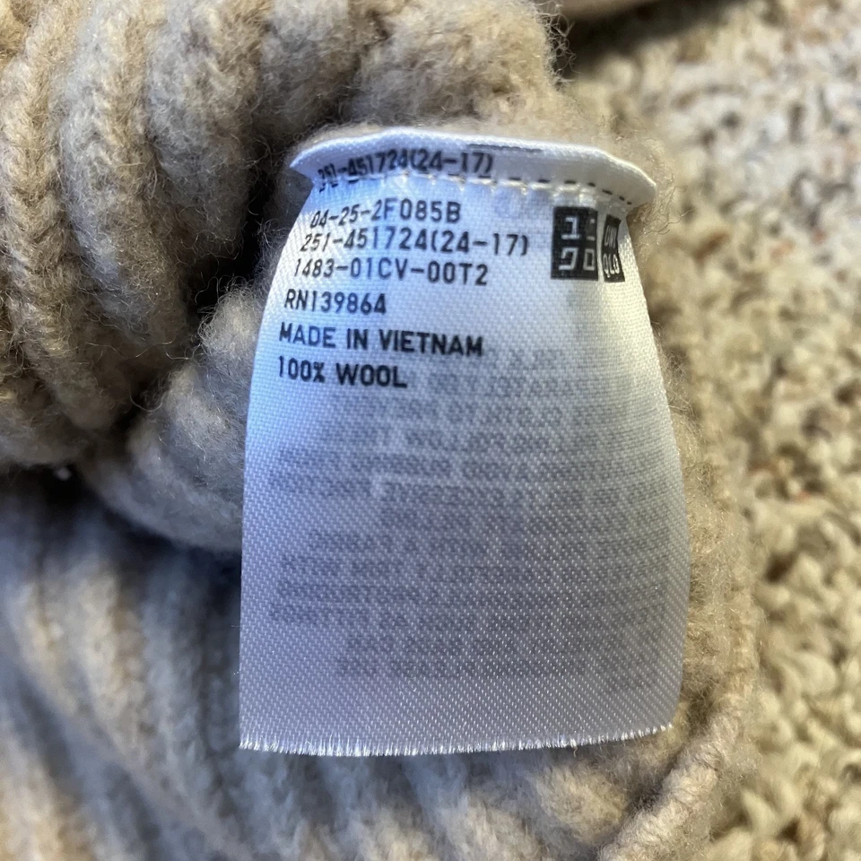 Uniqlo U женщин ребристый шерсти кардиган размер XS желтовато-коричневый вязаные карманы тихий роскошный мягкий - Изображение 4 из 4