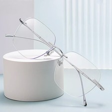 Titanium Rimless Reading glasses for Women Men Readers Ultralight Glasses