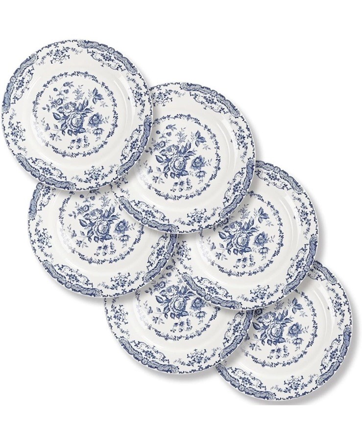 Salad Plates, Ceramic Plates Set of 6, Kitchen Plates 8.5 in