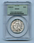1945-D Walking Liberty Half Dollar 50c PCGS MS65 OGH Old Green Holder