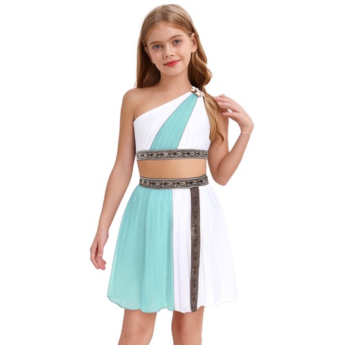 Kinder Mädchen Outfit Kostüm Karneval Set Cosplay ärmellos Prinzessin griechisch - Bild 16 von 34
