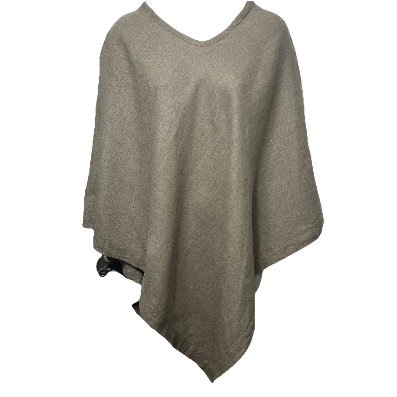 Crown Linen Designs Taupe 100% Linen Poncho One Size