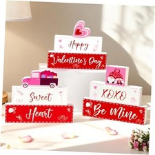 3 Pcs Valentine's Day Decoration - Cute 3 Layered Valentine's Day Wooden Sign