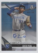 2021 Bowman Platinum Top Prospects Blue Auto 64/150 Erick Pena #TOP-58 Auto d8g