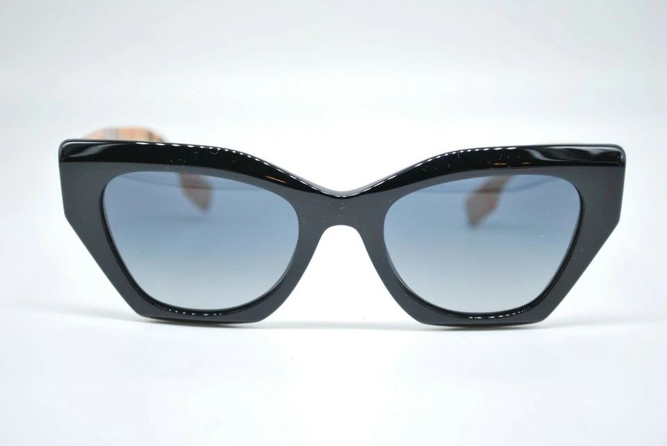 NUEVO BURBERRY B 4299 3757/T3 NEGRO GRIS POLARIZADO AUTÉNTICO GAFAS DE SOL 52-20 Foto 3 de 4