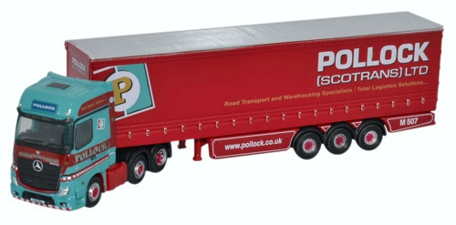 Oxford Diecast NMB002 N Gauge Mercedes Actros Curtainside Pollock