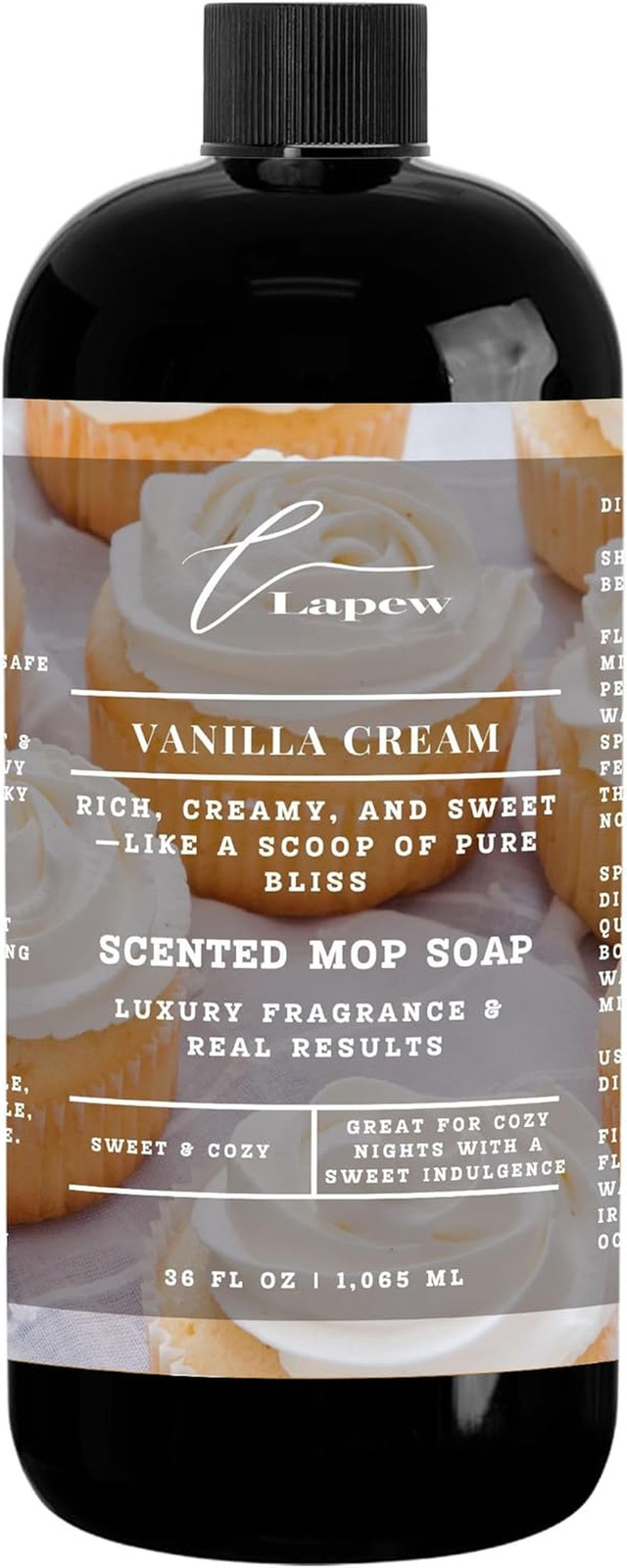 Vanilla Cream Scented Mop Soap Concentrate 36 Oz | Premium Fragranced Floor Clea