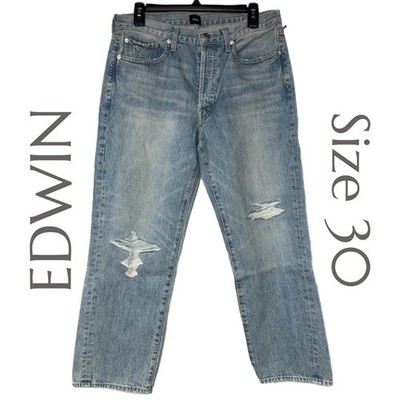 EDWIN - Kali Ankle Jeans Mission Wash - Organic Cotton - Distressed - Size 30