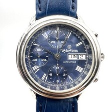 Montre Chronographe WYLER VETTA E3068 Valjoux ETA 7750 Acier Homme Vintage BLEU