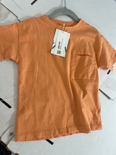 ZARA Kids Boy Orange Short Sleeve T-Shirt 100% Cotton 4-5 4 5 years 110 cm y705c - Picture 5 of 14