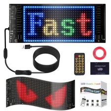 LED Car Sign, 6.81"x2.75" DIY Programmable Scrolling Display,USB 5V Flexible ...