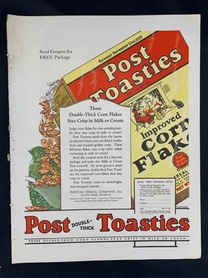 Magazine Ad* - 1924 - Post Toasties Cereal - Post Cereal Co., Battle Creek, MI