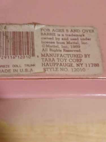 Vintage Mattel Barbie Pink Carrying Case Vinyl 1989 Doll Fashion Wardrobe Trunk - Picture 3 of 7