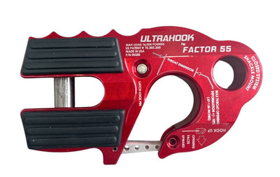Factor 55 Ultrahook Red Aluminum Closed System Winch Hook 16K LBs Load 00250-01