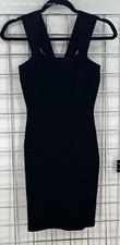 Express Womens Dress Black Solid Bandage Bodycon XS Little Black Dress NWT