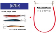 Meerforellen Blinker 3er Set  Hansen Silver Arrow 18g + Fisch-Galgen