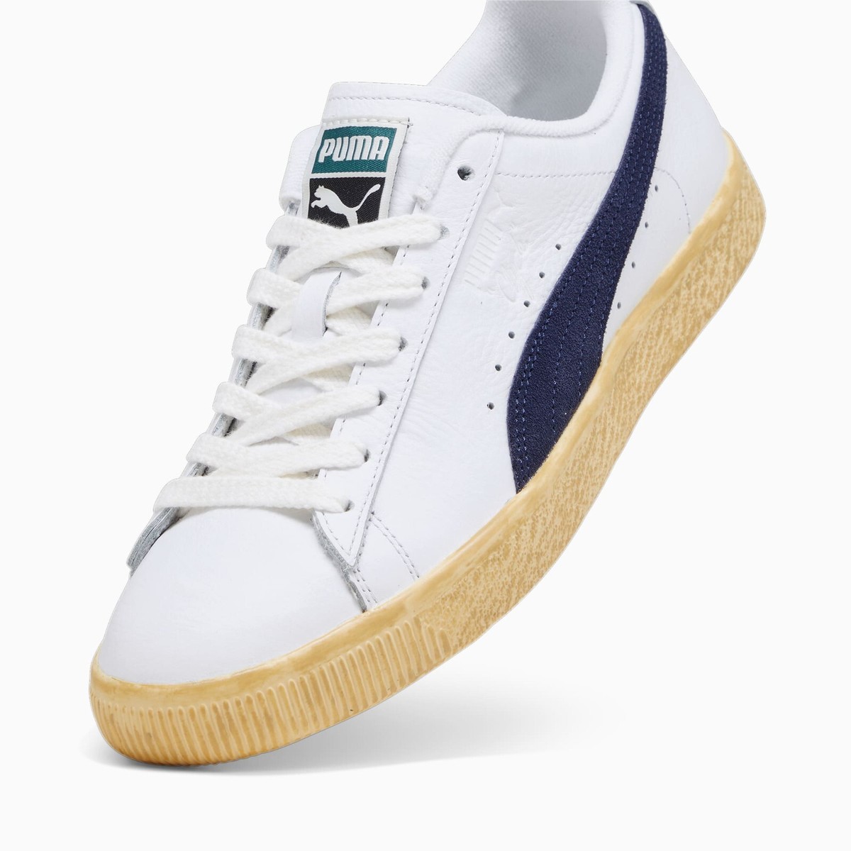 スニーカー ^PUMA^ Clyde Vintage White Navy 39468701 394687-01 Puma Clyde Vintage Sneakers LifeStyle Shoes White/Navy