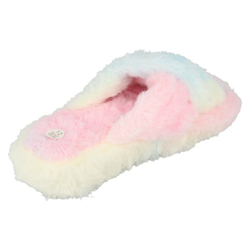 GIRLS X2R120 OPEN TOE WARM FAUX FUR SLIP ON INDOOR HOUSE SLIPPERS SPOT ON - Bild 13 von 33