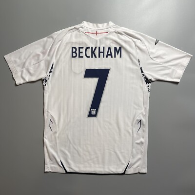 ENGLAND UMBRO 2007/2009 FOOTBALL SOCCER HOME JERSEY #7 DAVID