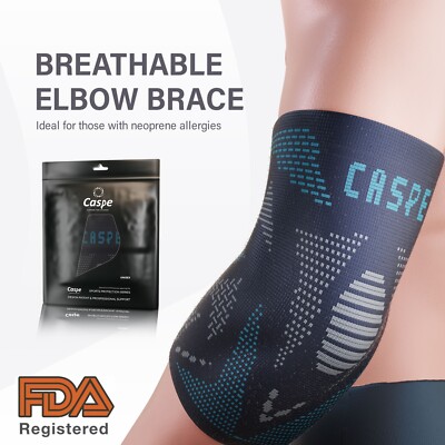 Caspe 2X Elbow Brace Compression Support Sleeve Arthritis Tendonitis Joint Pain