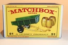 Matchbox Lesney No  51 John Deere Tipping Trailer Empty Repro Box E style