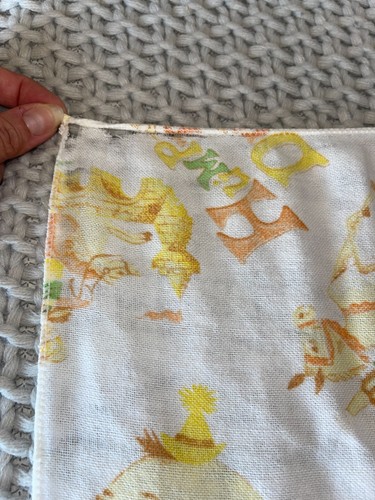 Vintage Humpty Dumpty Cotton Receiving Baby Blanket Orange Green Yellow Nursery - Picture 5 of 9