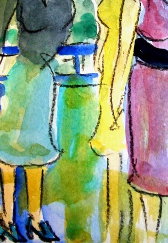 Aquarell-Kunstdruck DIN A4 – Damen auf Schiffsausflug – Kunst von Gaby Köhler - Bild 5 von 7