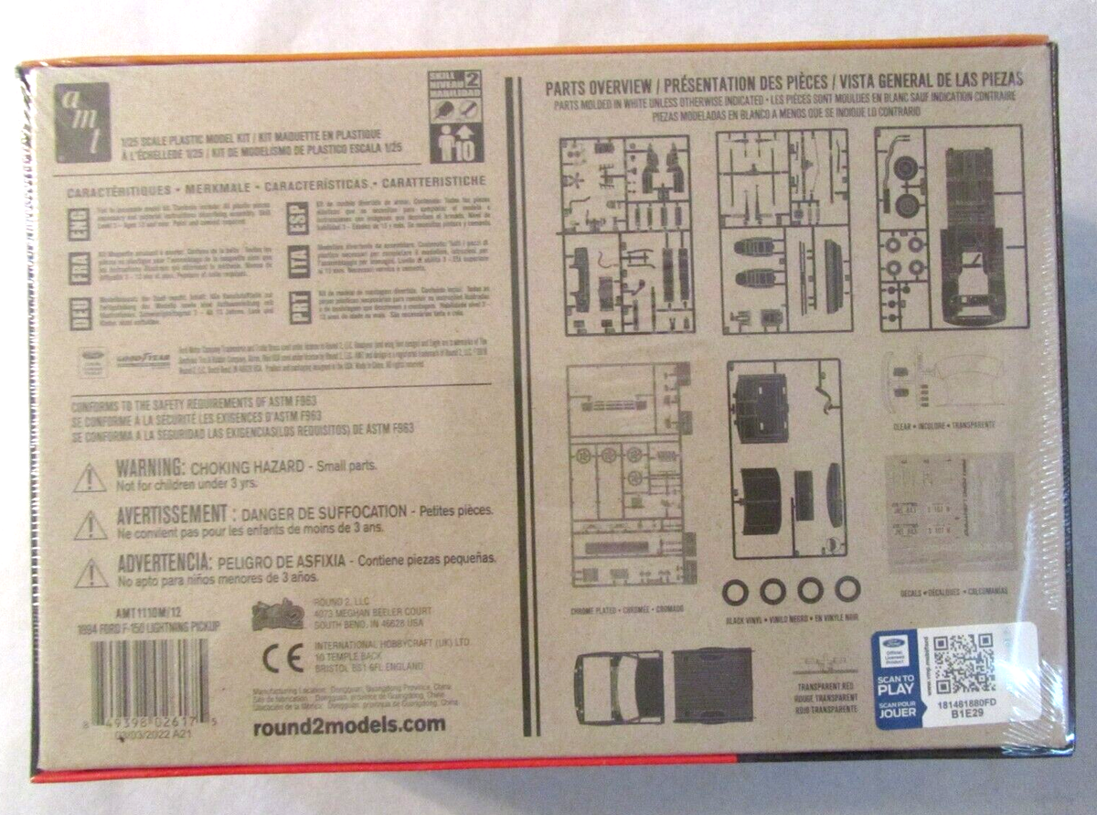 AMT 1994 FORD F-150 SVT LIGHTNING PICKUP TRUCK Model Kit ~ 1