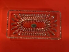 Vintage Gorham Full Lead Crystal Butter, Celery, Cheese Dish New 7-3/8” x 3-7/8”