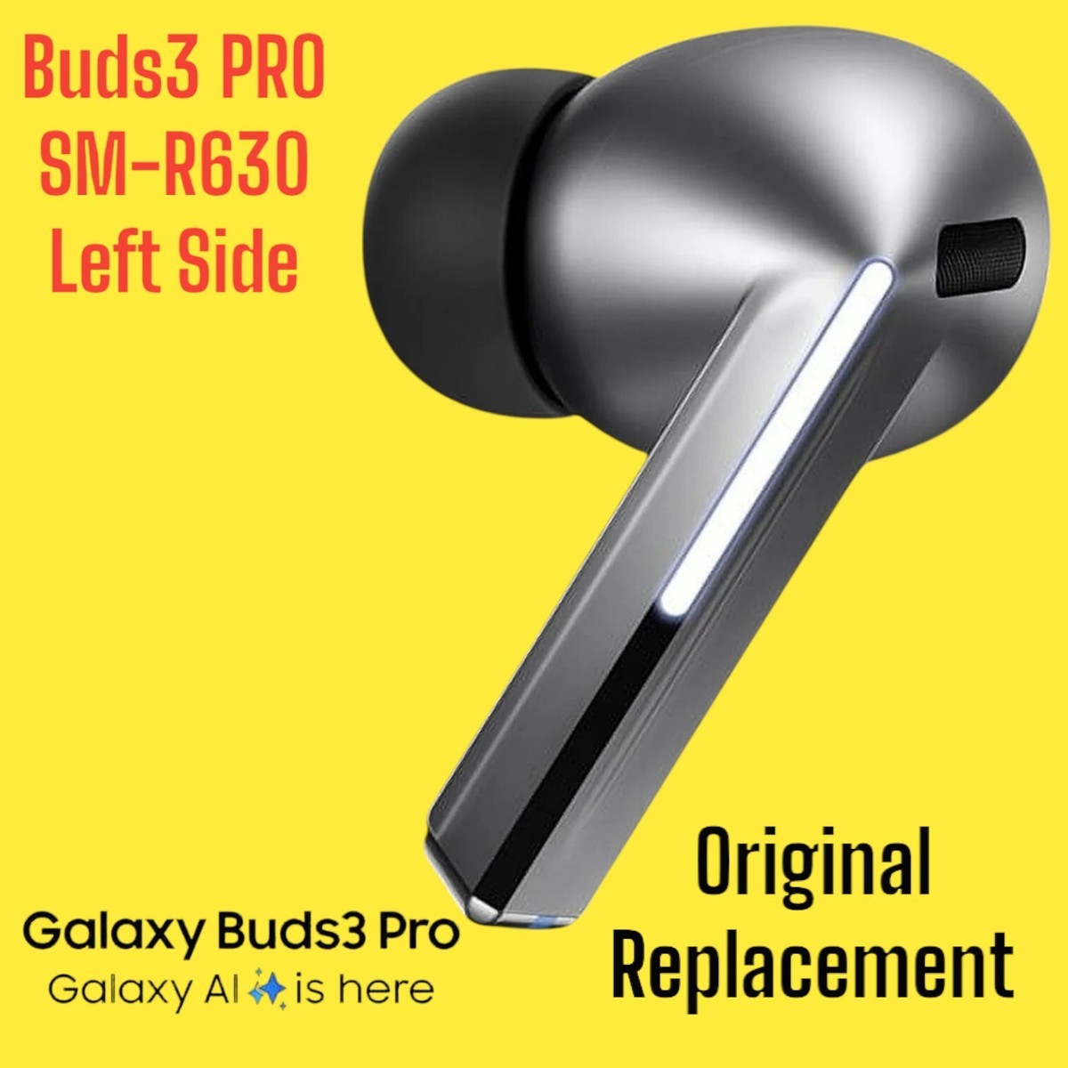 Samsung Galaxy Buds3 PRO LEFT Earbud Replacement SILVER SM